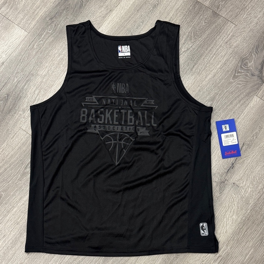 NBA Basketball Black Sleeveless Men’s Tank Top Shirt Large Graphic Logo